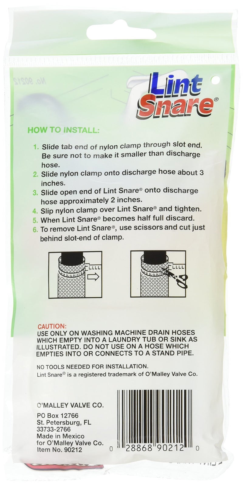 Omalley Lot of 12 Lint Snare  Fabric Washing Machine Traps with Ties Clamps (6 Packs of 2) - Image 2